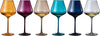Jewel Colored Crystal Wine Glasses; Set of 6