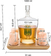 Tequila Decanter With Four Pink Himalayan Salt Shot Glasses