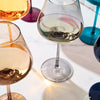 Jewel Colored Crystal Wine Glasses; Set of 6
