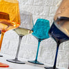 Jewel Colored Crystal Wine Glasses; Set of 6