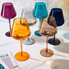 Jewel Colored Crystal Wine Glasses; Set of 6