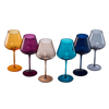 Jewel Colored Crystal Wine Glasses; Set of 6