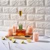 Tequila Decanter With Four Pink Himalayan Salt Shot Glasses