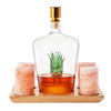 Tequila Decanter With Four Pink Himalayan Salt Shot Glasses