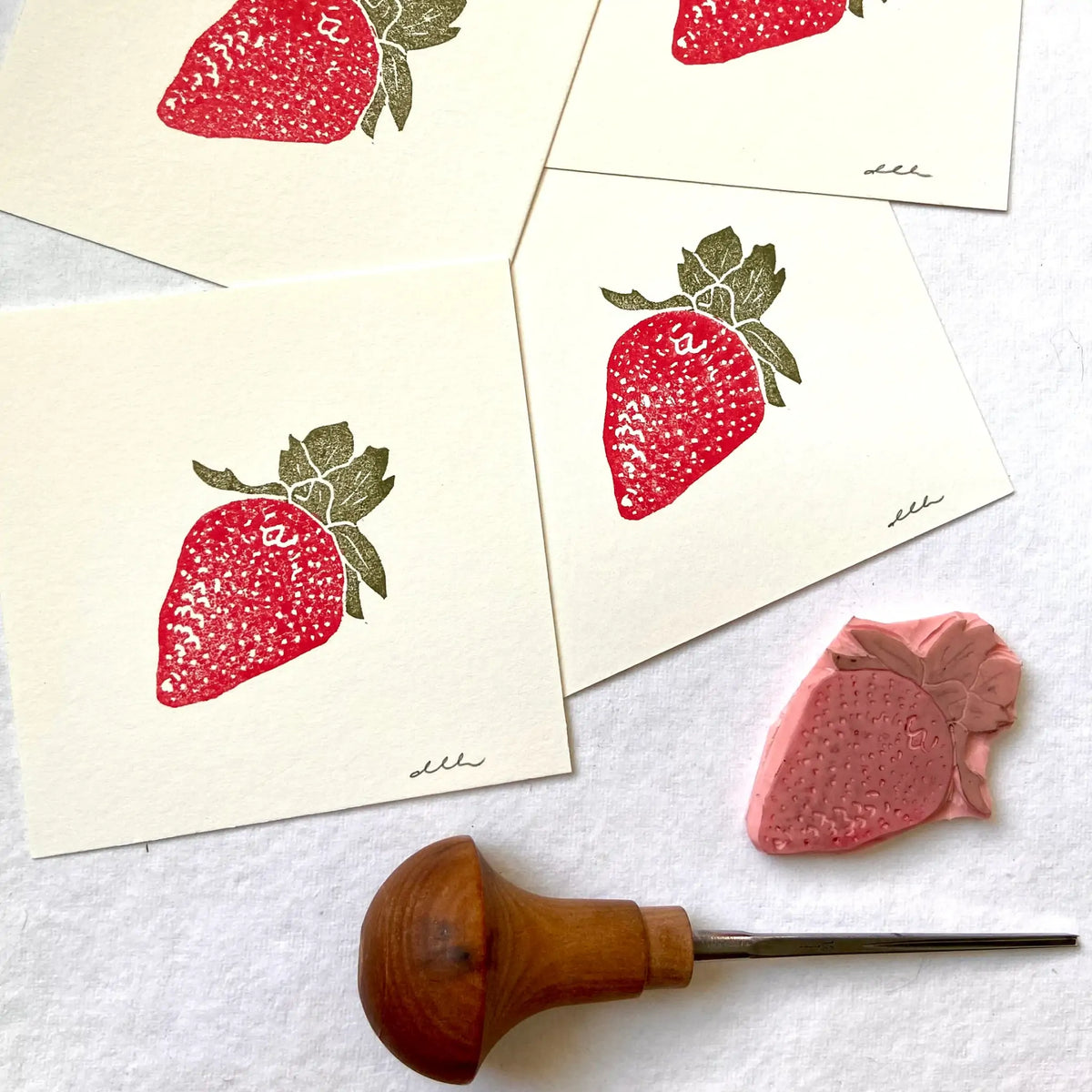 Small Strawberry Block Print – New Lane Road Mercantile