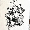 Skull and Monarch Block Print
