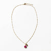 July Ruby Birthstone Necklace