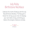 July Ruby Birthstone Necklace